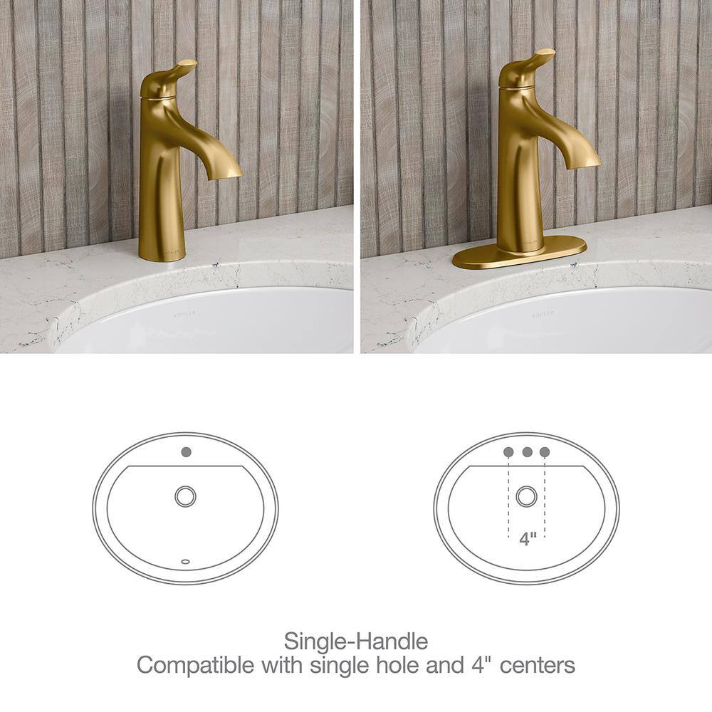 KOHLER Easmor Single-Handle Single Hole Bathroom Faucet in Vibrant Brushed Moderne Brass K-R28890-4D-2MB