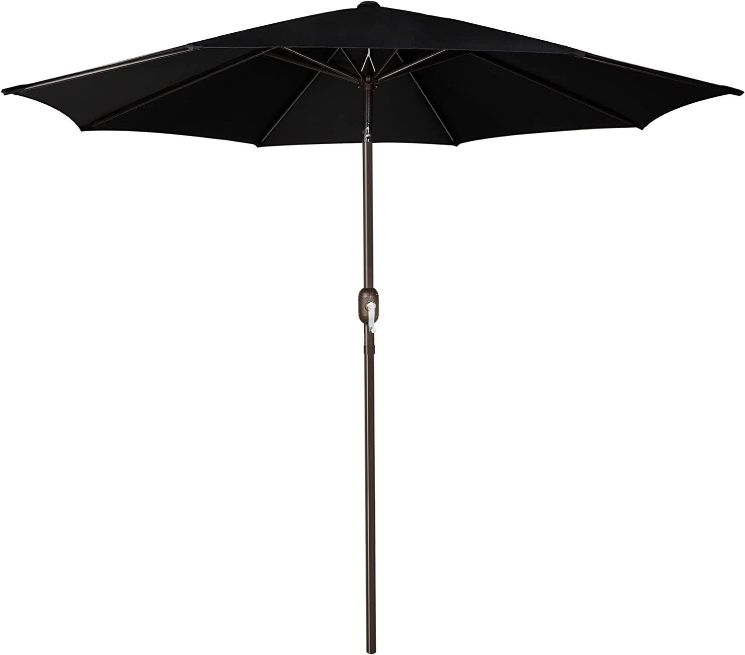 9' Outdoor Market Patio Umbrella with Push Button Tilt and Crank, 8 Ribs (Tan)