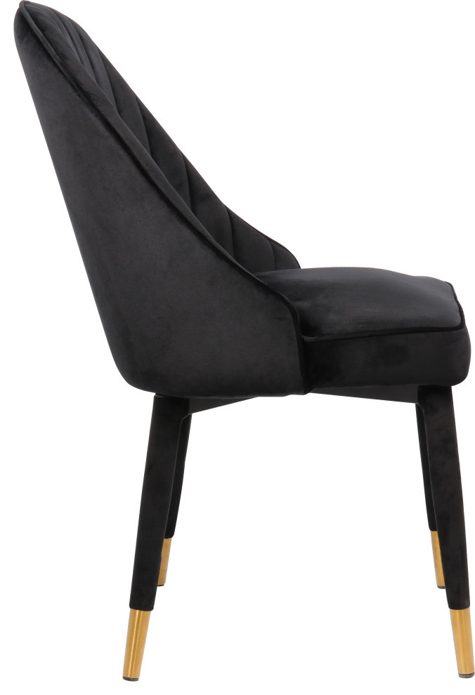 Belle Velvet Dining Chair  Set of 2   Midcentury   Dining Chairs   by Meridian Furniture  Houzz