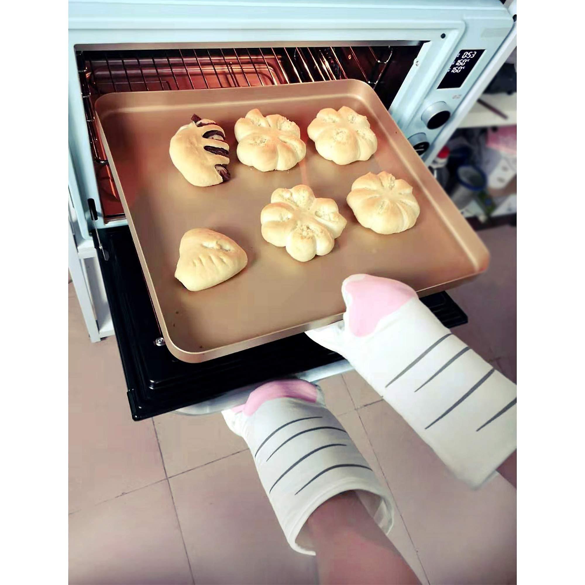 Kitchen Mitt Heat Resistant Up To 250 Non-slip Cat's Paw Non-slip Insulating Gloves Potholder And Bbq Mitt Cute Cartoon Cat's Paw For Cooking 2 Pieces