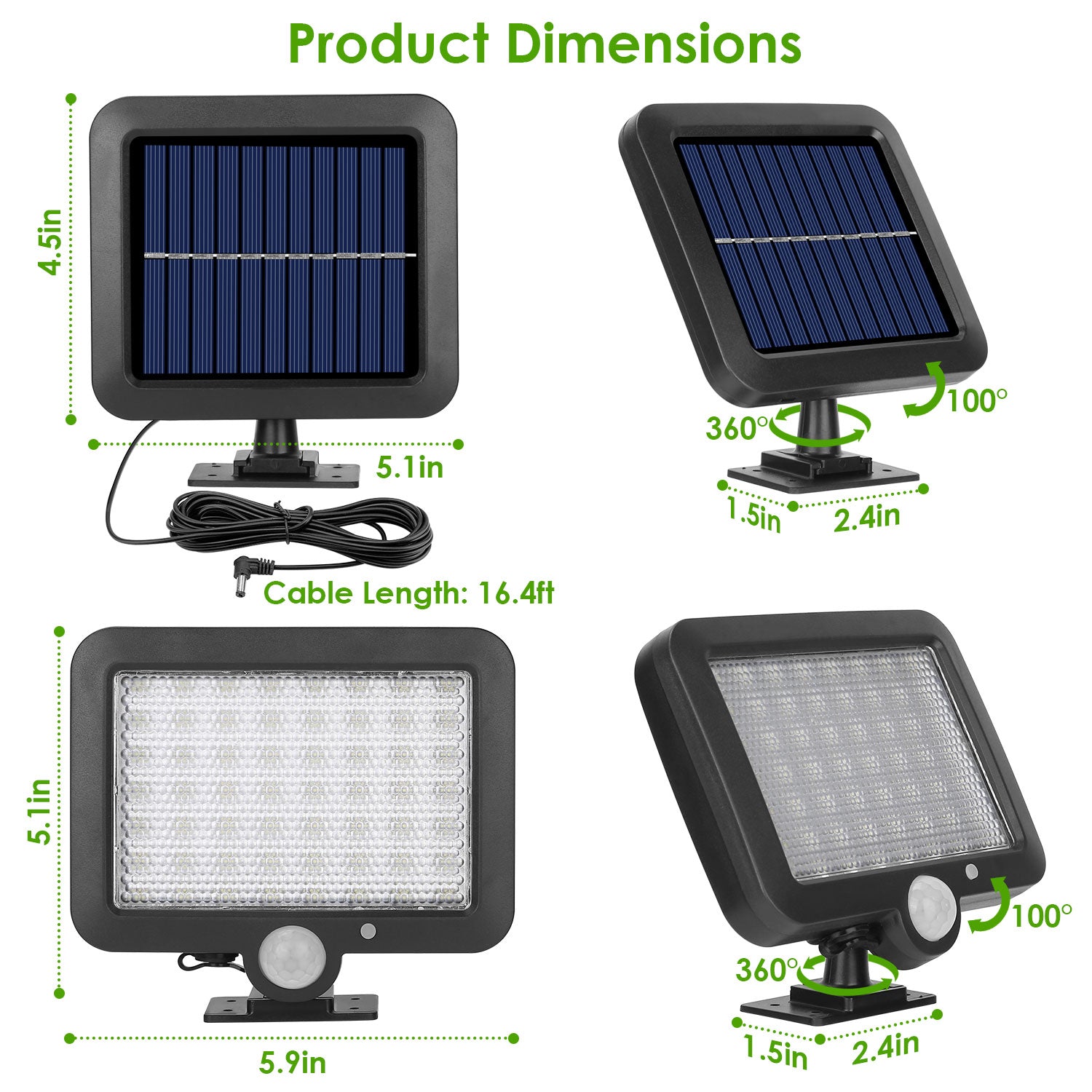 iMountek 56 LEDs Outdoor Solar Security Light Flood Light Wall Solar Lamp Motion Sensor Solar Light LED Garden Path Garage Light