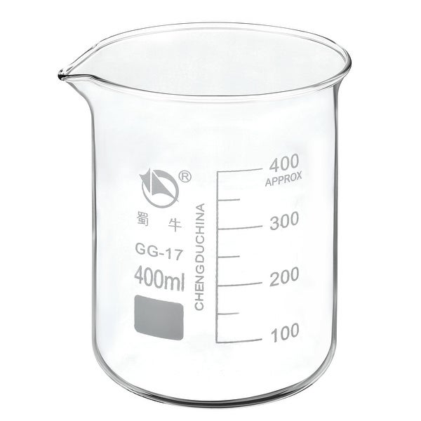 Low Form Glass Beaker， 3.3 Borosilicate Graduated Lab Measuring Cups