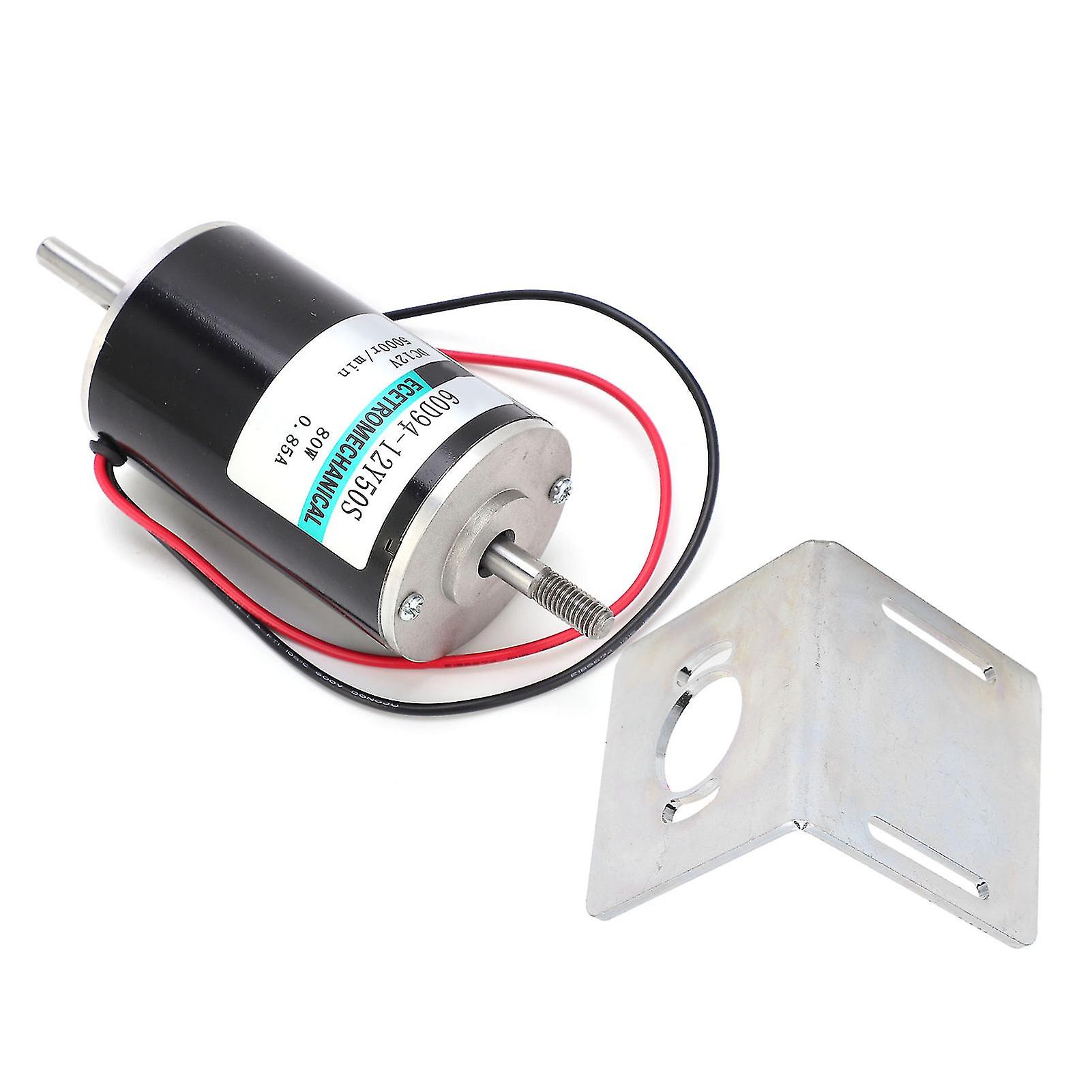 DC Motor HighSpeed 80W Micro CW CCW Double Output Shaft Speed Regulation 12V XD60D9412Y50S(with Bracket )