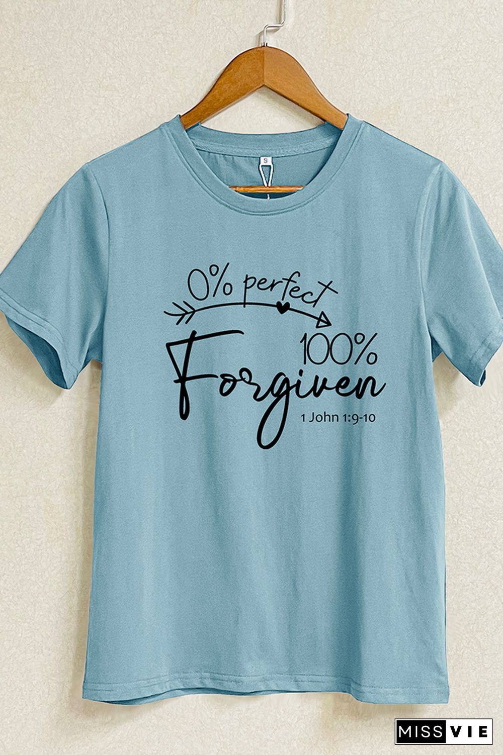 Bible Verse 0% Prefect 100% Short Sleeve Graphic Tee Wholesale