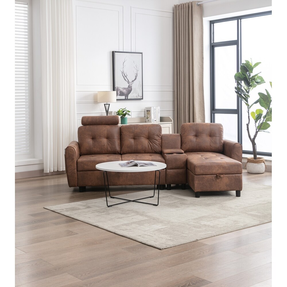 Modern L shape Sectional Sofa Set for Living Room Couch Set with Polyester Upholstery   Adjustable Seatin