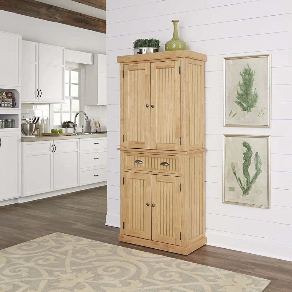 Traditional Storage Cabinet  Hardwood Frame With 4 Doors  ampDrawers  Brown Finish   Contemporary   Accent Chests And Cabinets   by Decor Love  Houzz