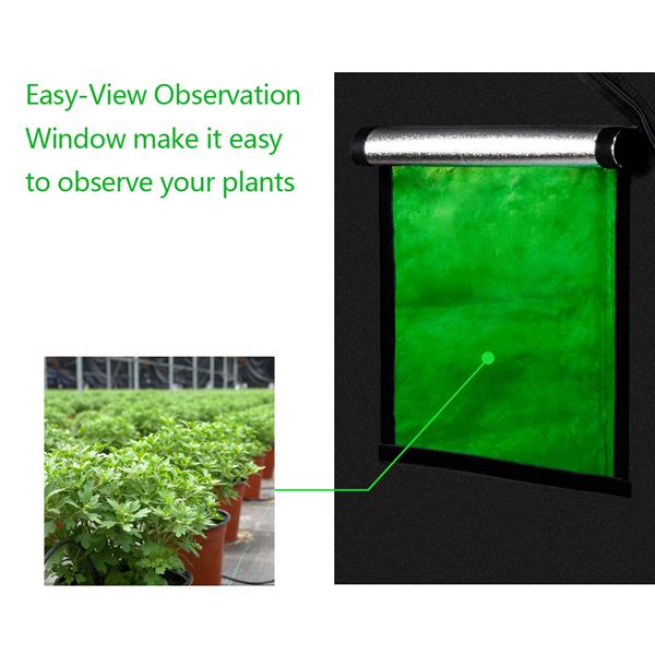 Gosmartware LY-120*60*150cm Home Use Dismountable Hydroponic Plant Growing Tent with Window Green and Black