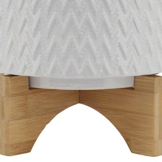 Chevron 8 in. L x 8 in. W x 10 in. H White IndoorOutdoor Ceramic Planter Individual Pots XT-B079106863