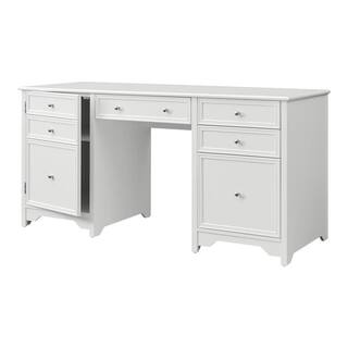 Home Decorators Collection Bradstone 63 in. White Executive Desk JS-3425-A