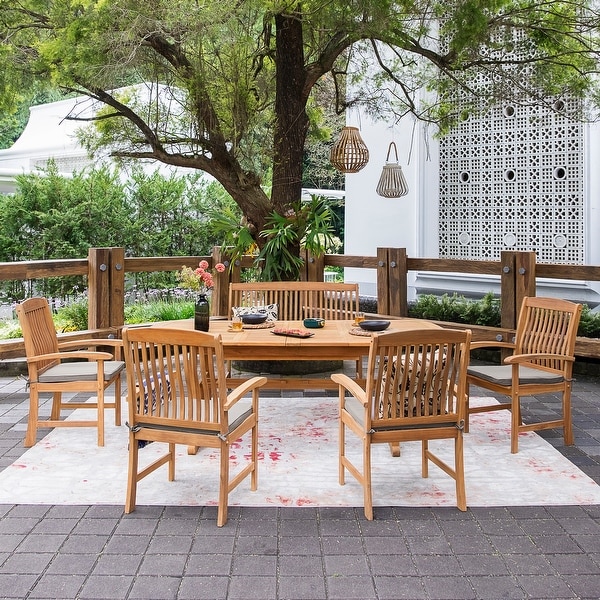 Cambridge Casual Leon 6Piece Teak Patio Extendable Dining Set