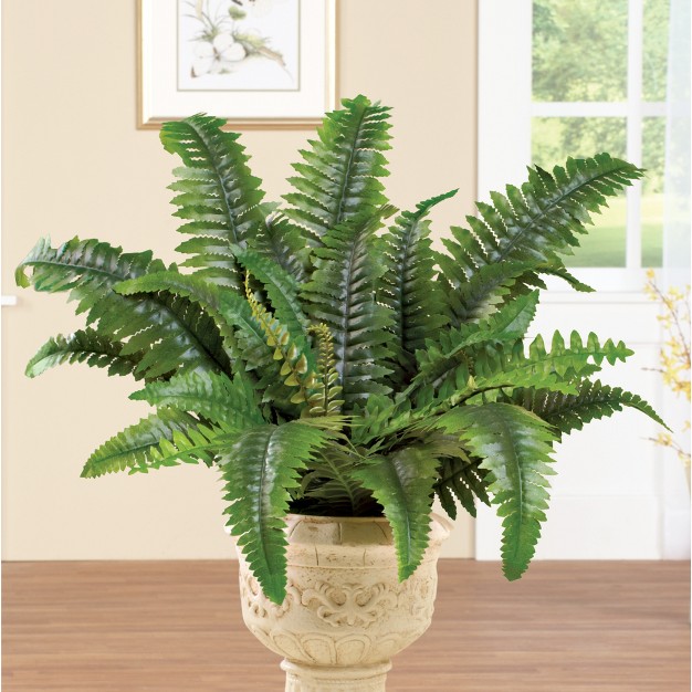 Collections Etc Artificial Boston Fern Shrub Plant Green