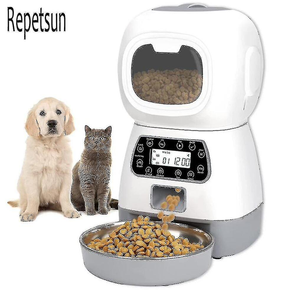 3.5l Automatic Pet Feeder Intelligent Cat Food Dispenser Dog Timer Stainless Steel Bowl Auto Dog Cat Pet Food Supplies