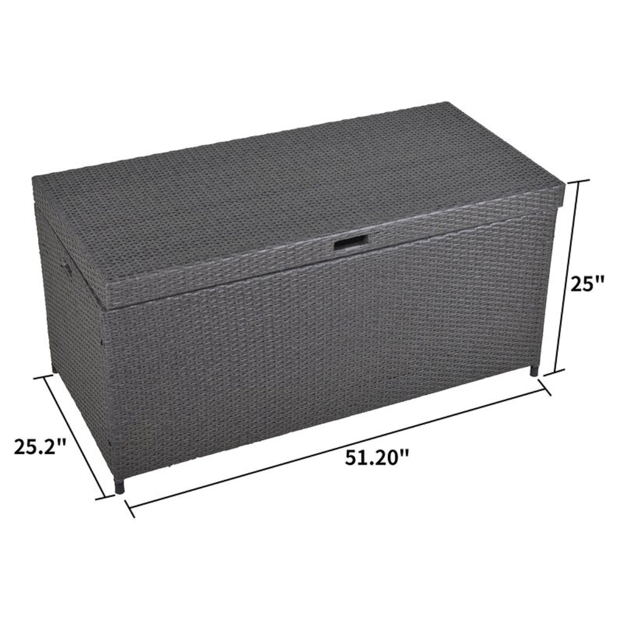 Cozyhom 140 Galllons Storage Box,Outdoor All Weather Bin Deck Box,Gray