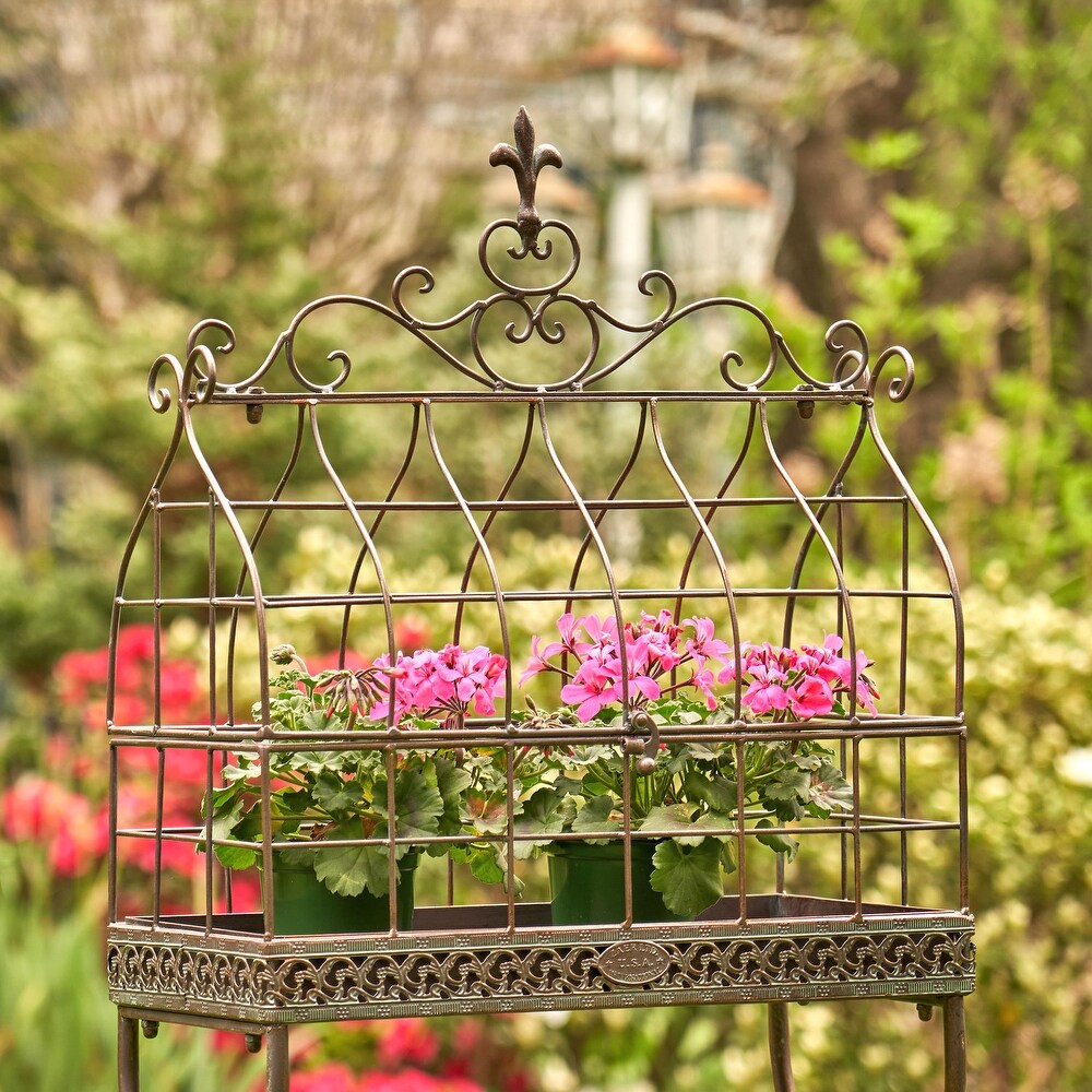 Vintage Style Iron Cage Plant Stand \