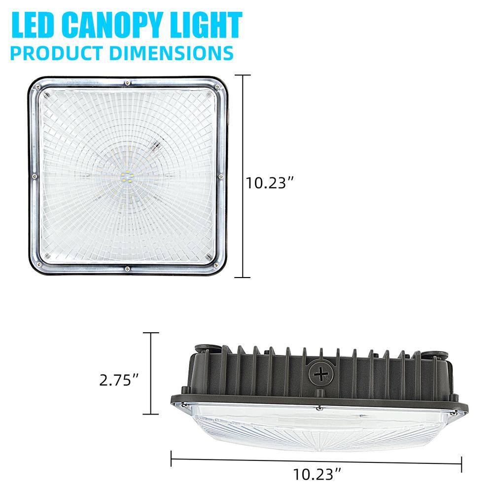 WYZM 300-Watt Equivalent Integrated LED Outdoor Security Light 8400 Lumens Canopy Light and Area Light (2-Pack) CP-2Pc