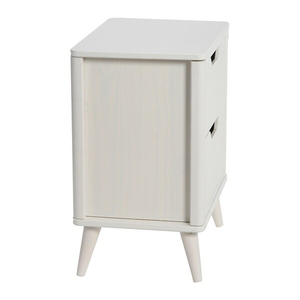 Solid Wood Nightstand with 2 Storage Drawers - - 37176442