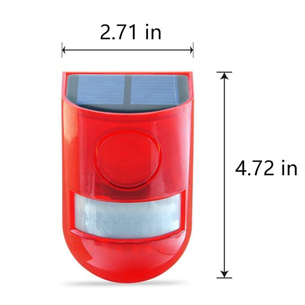 Aolyty Solar Motion Sensor Alarm LED Strobe Red Light with Sound Outdoor Security for Home Farm