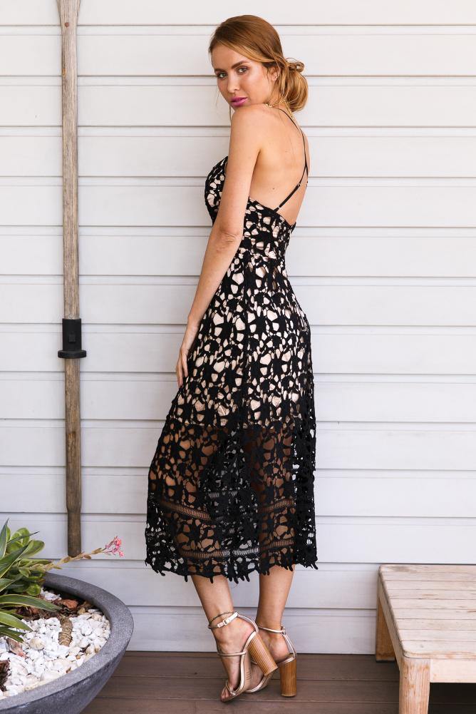 Lacey Baby Maxi Dress Black