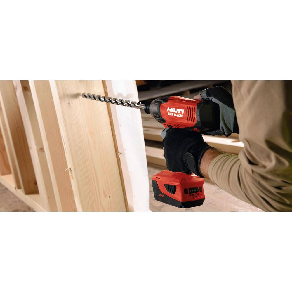 Hilti 22-Volt SID 8 Lithium-Ion Cordless 716 in. Hex Impact Driver Kit with Two 4.0 Ah Batteries Charger and Strap 3533528