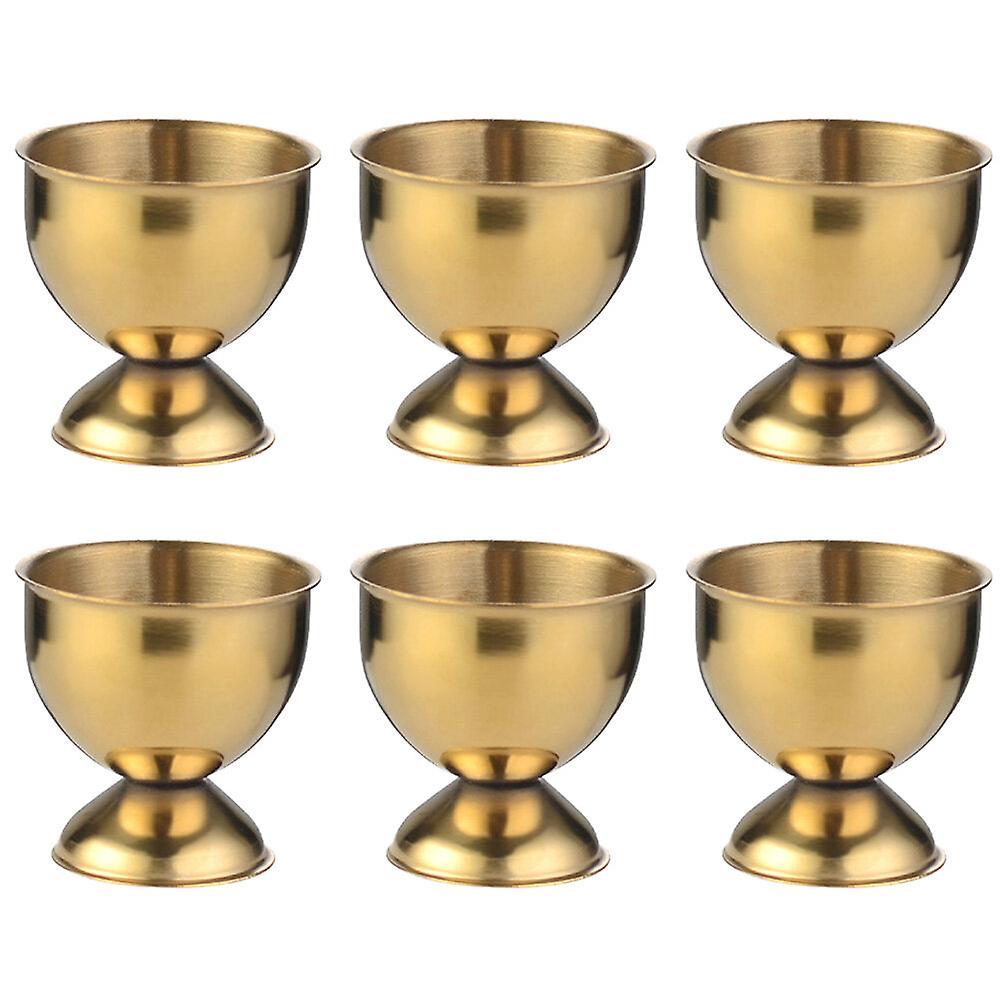 6pcs Stainless Steel Egg Cups Tabletop Egg Holder Stands Small Beer Wine Cups