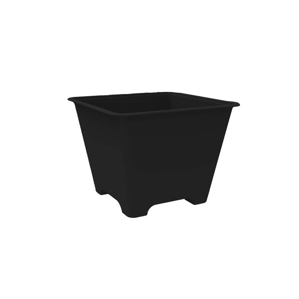 Vigoro 15 in. Antonella Black Plastic Square WindowDeck Planter Box (15 in. L x 15 in. W x  11 in. H) with Drainage Hole CMD15000G18