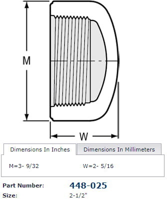 PVC Fittings 448025 Sch. 40 PVC Cap 2 1/2 in. FPT ...