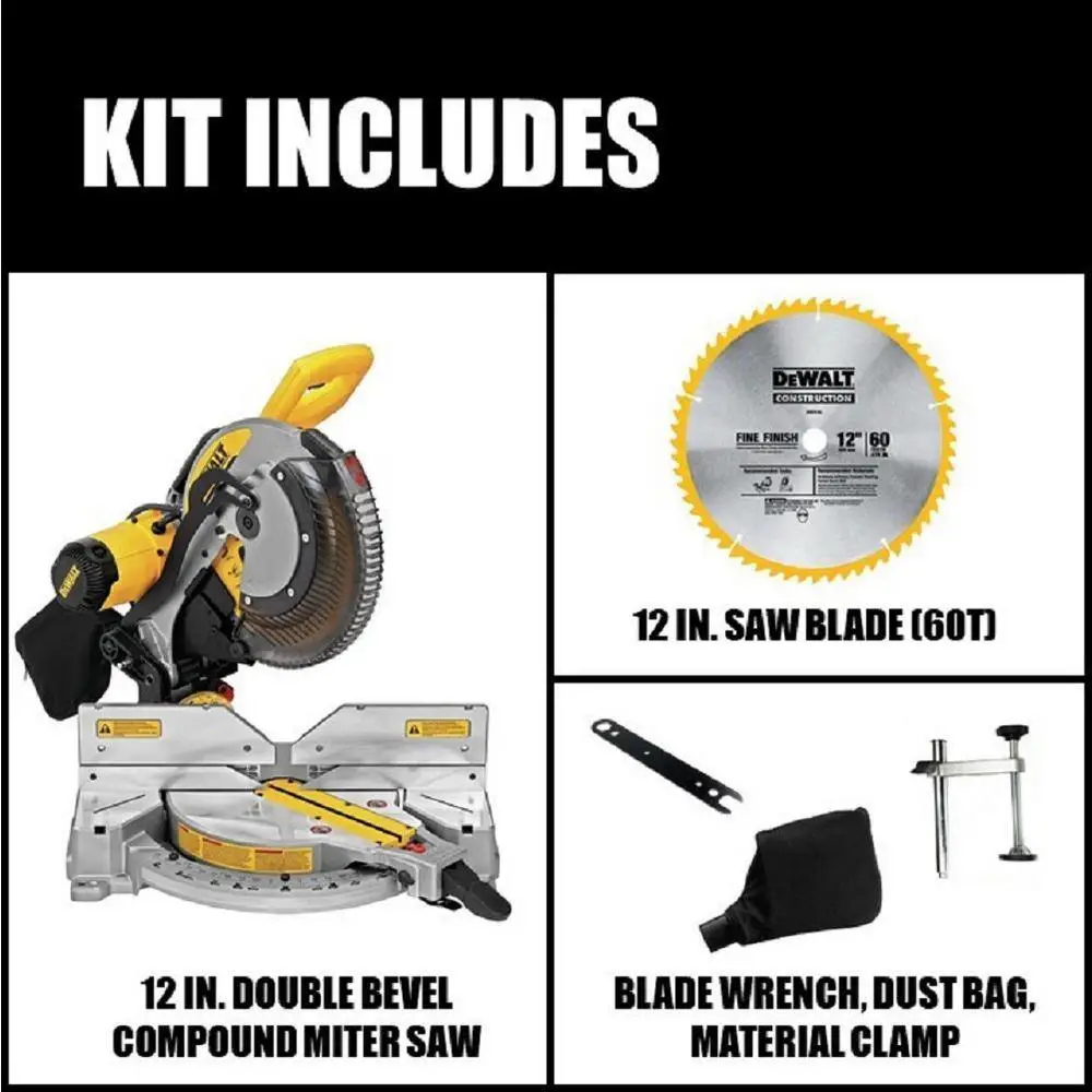 DEWALT 15 Amp Corded 12 in. Compound Double Bevel Miter Saw DWS716