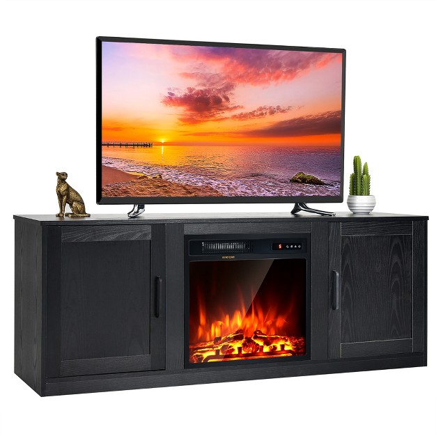 Costway 58 x27 x27 Fireplace Tv Stand Entertainment Console W 18 x27 x27 Electric Fireplace