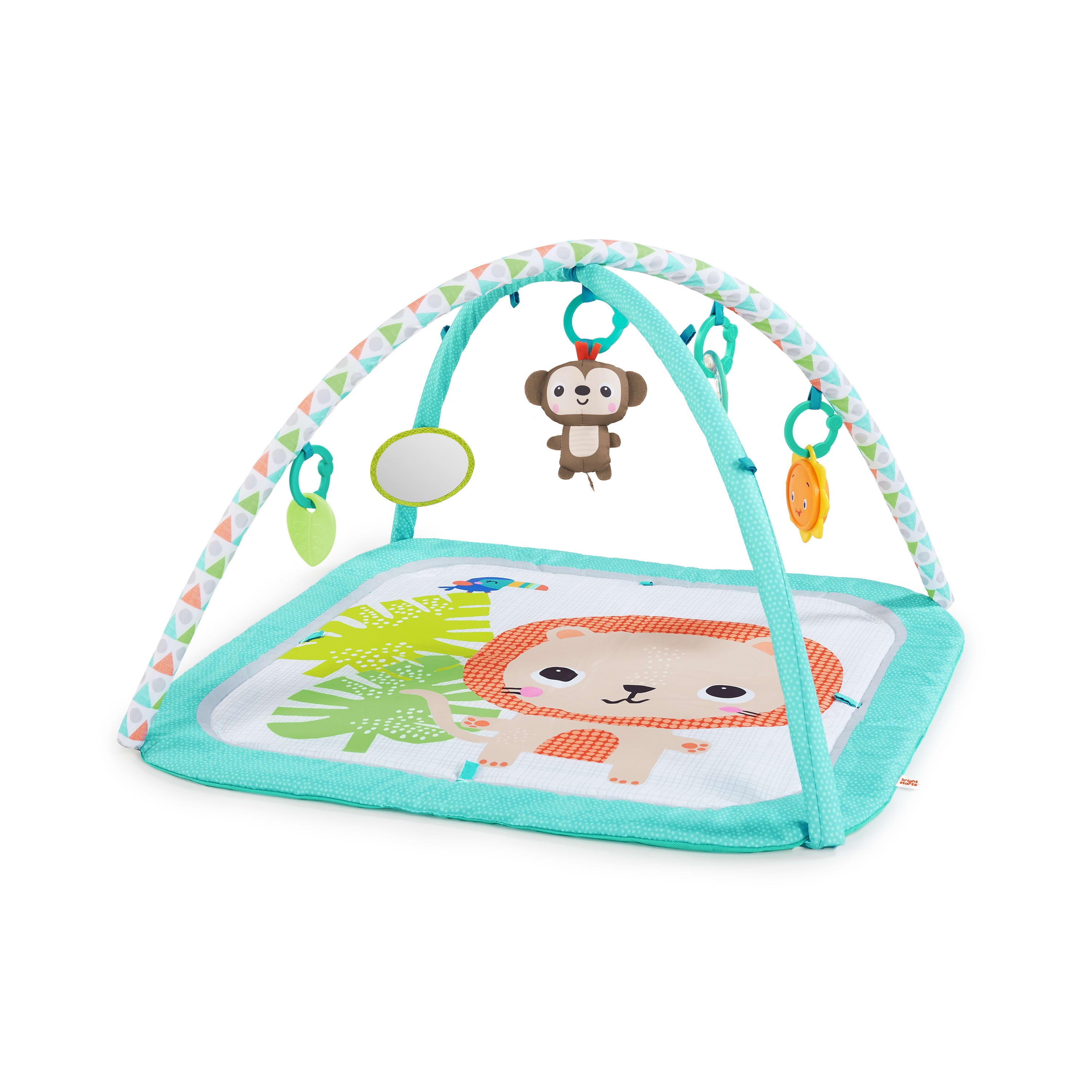 Bright Starts Safari Blast Activity Gym and Play Mat with Take-Along Toys， Ages Newborn +