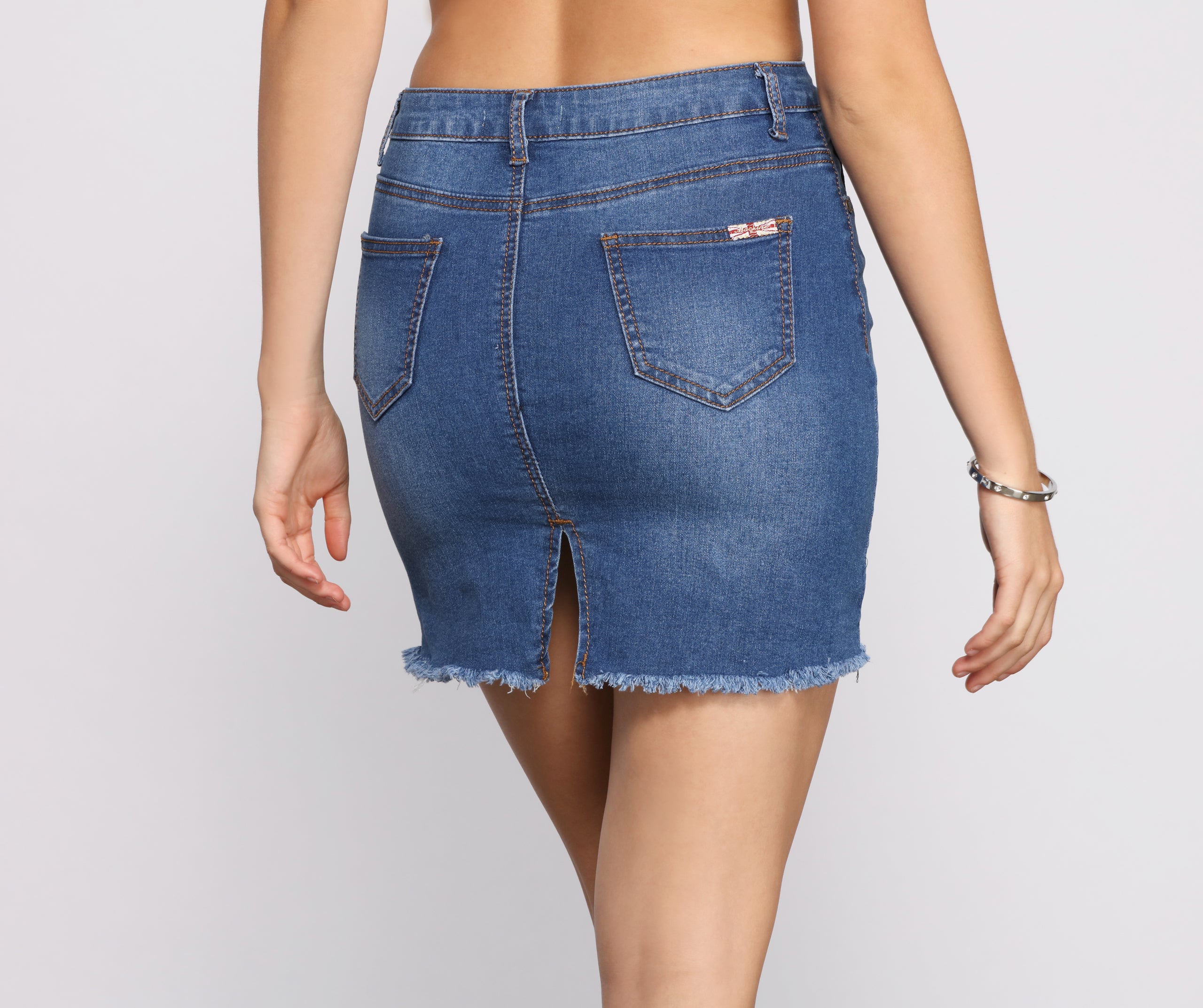 Fab And Frayed Denim Mini Skirt