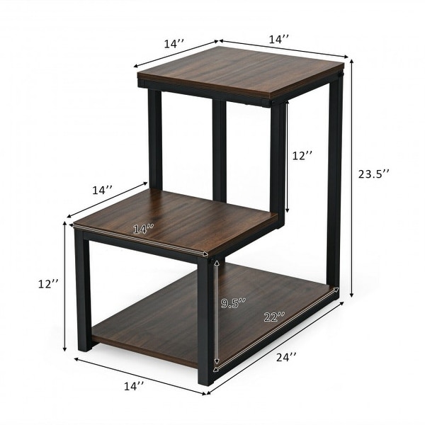 3-Tier Sofa Side Table Night Stand - 24