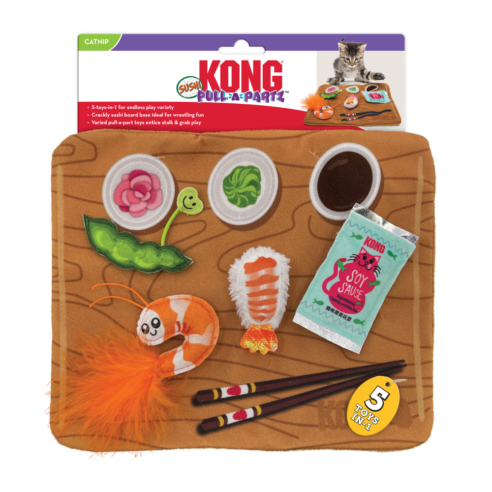 KONG Pull-A-Partz Sushi Catnip Cat Toys Mat