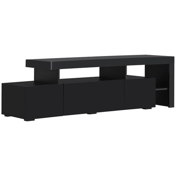 Modern TV Cabinet TV Stand w/LED Lights Up to 70 inch TV-High Gloss