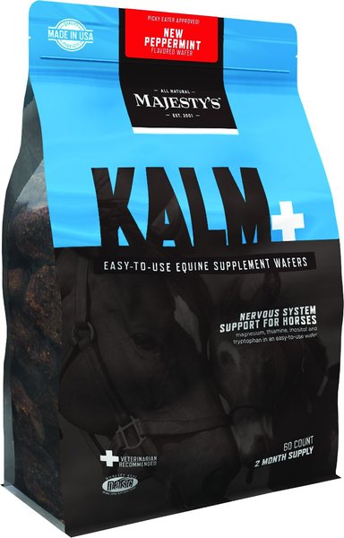 Majesty's Kalm+ Nervous System Support Peppermint Flavor Wafers Horse Supplement