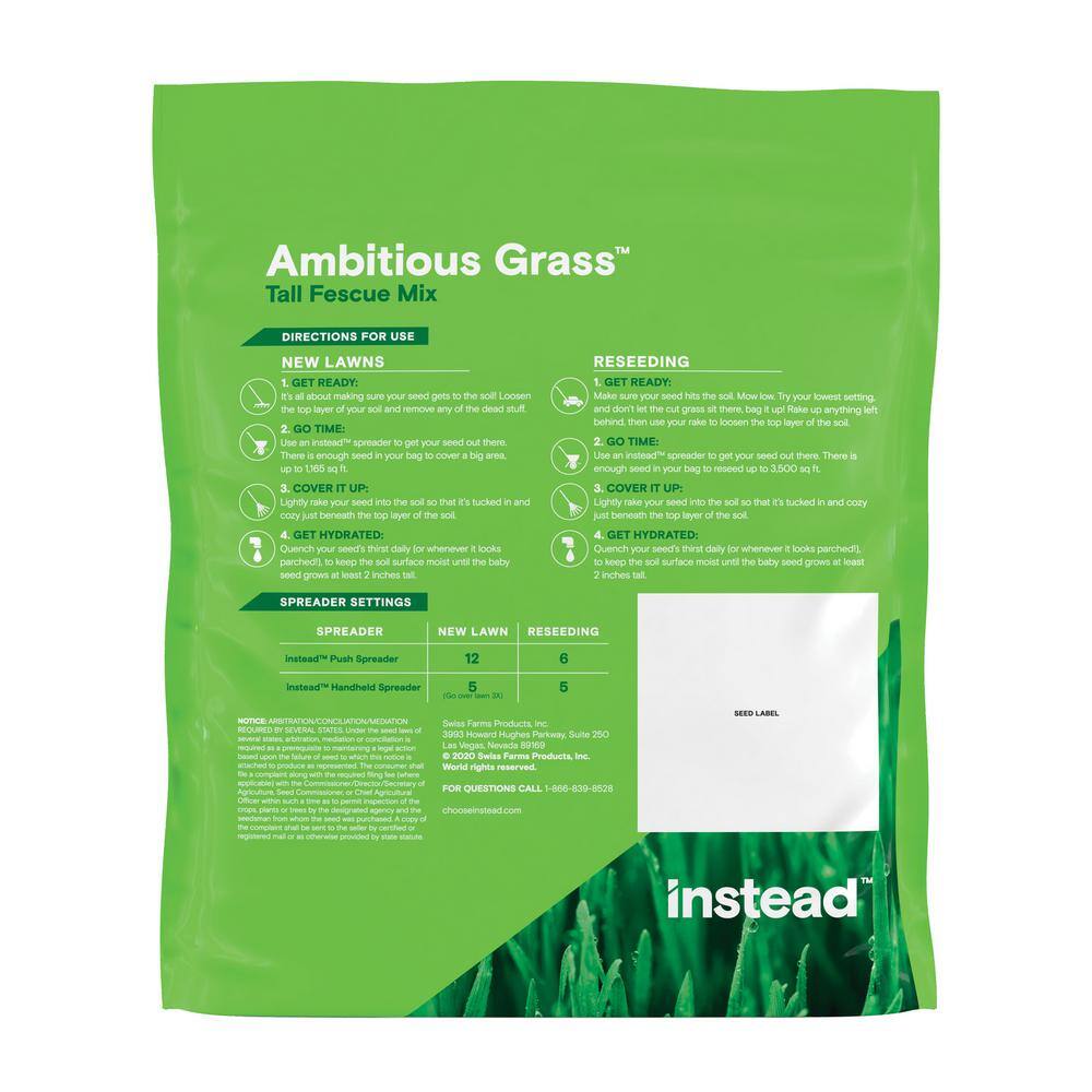 instead Ambitious Grass 7 lbs. Tall Fescue Grass Seed 17998-1