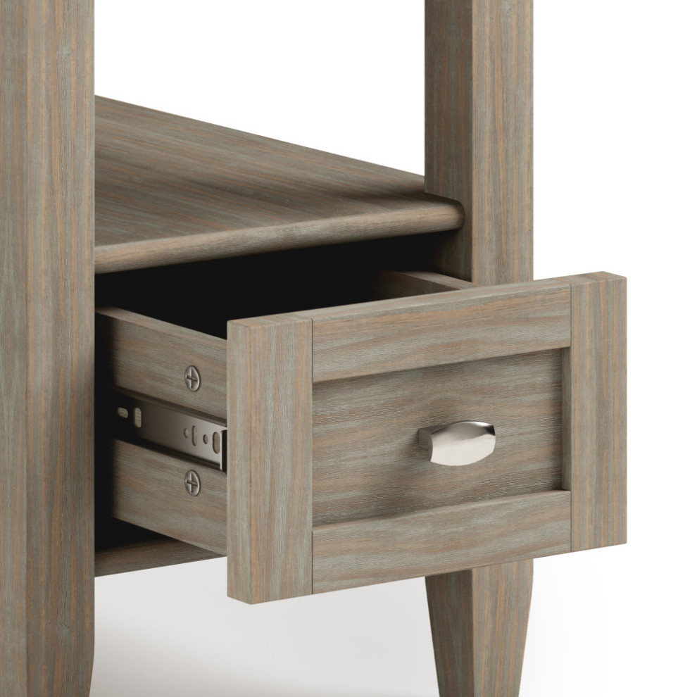 Warm Shaker Solid Wood 14 quotRustic Narrow Side Table   Farmhouse   Side Tables And End Tables   by Simpli Home Ltd.  Houzz