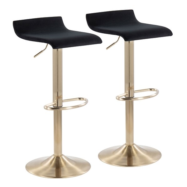 Silver Orchid Tower Ale Gold Adjustable Bar Stool - Set of 2