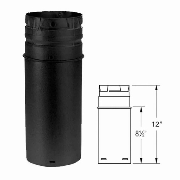 DuraVent SD 3PVP 12AB 12 Pipe Extension (Black)