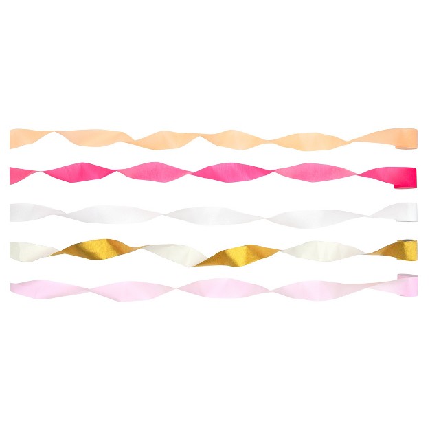 Meri Meri Pink Crepe Paper Streamers pack Of 5