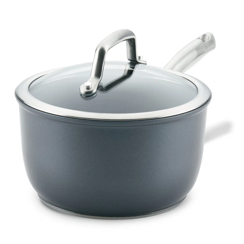 Anolon 81134 Accolade Forged Hard Anodized Nonstick Sauce Pan / Saucepan with Lid， 2.5 Quart - Moonstone Gray