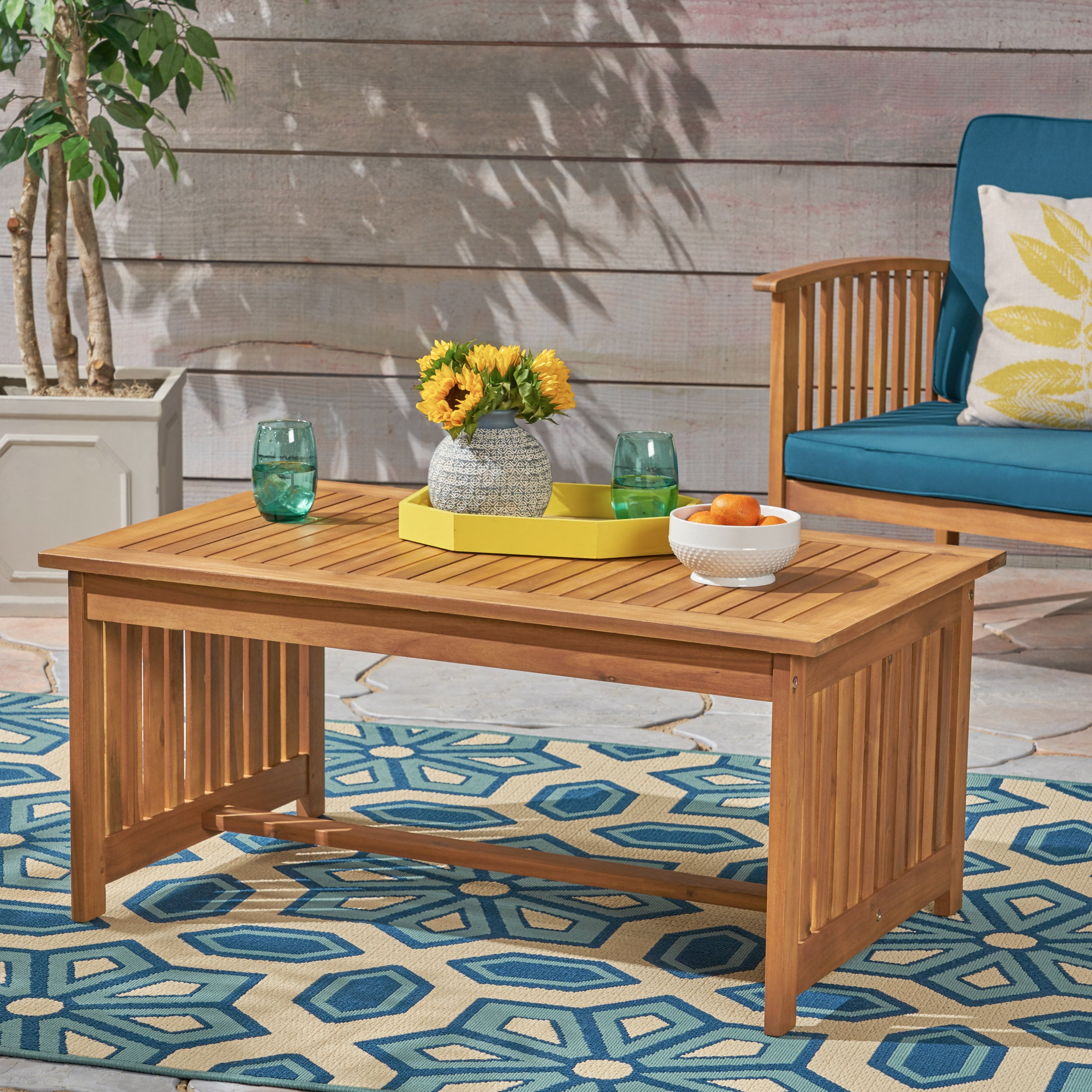 Grace Outdoor Acacia Wood Coffee Table