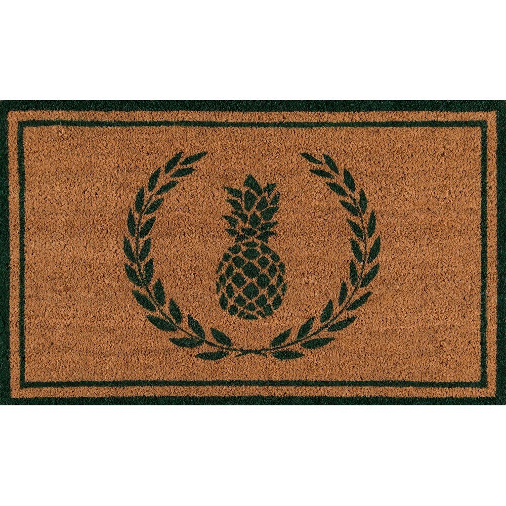 Erin Gates by Momeni Park Pineapple Hand woven Natural Coir Doormat   1'6\