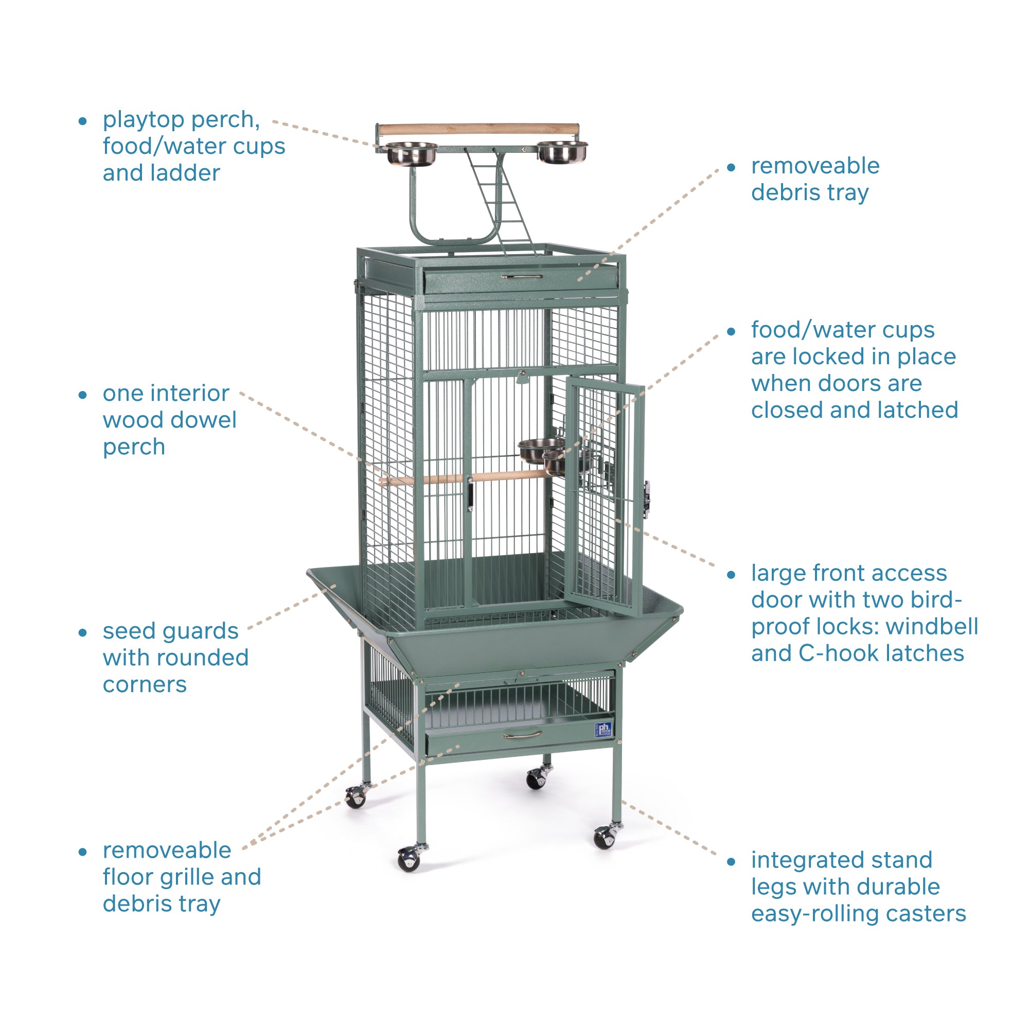 Select Bird Cage - Sage Green