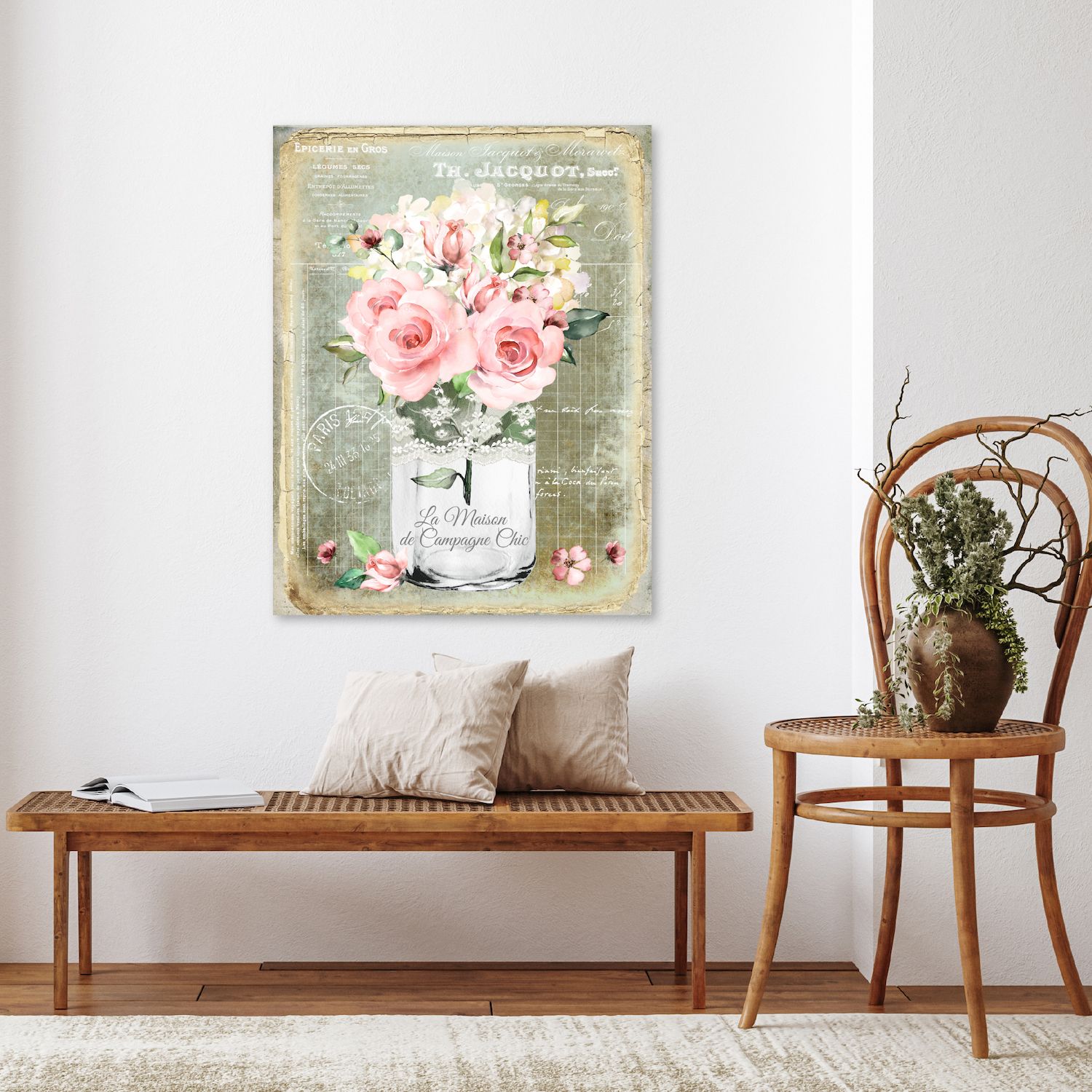 COURTSIDE MARKET Floral Jar Canvas Wall Art