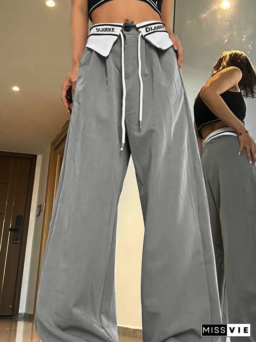 Vintage Turned Waist Straight Leg Pants