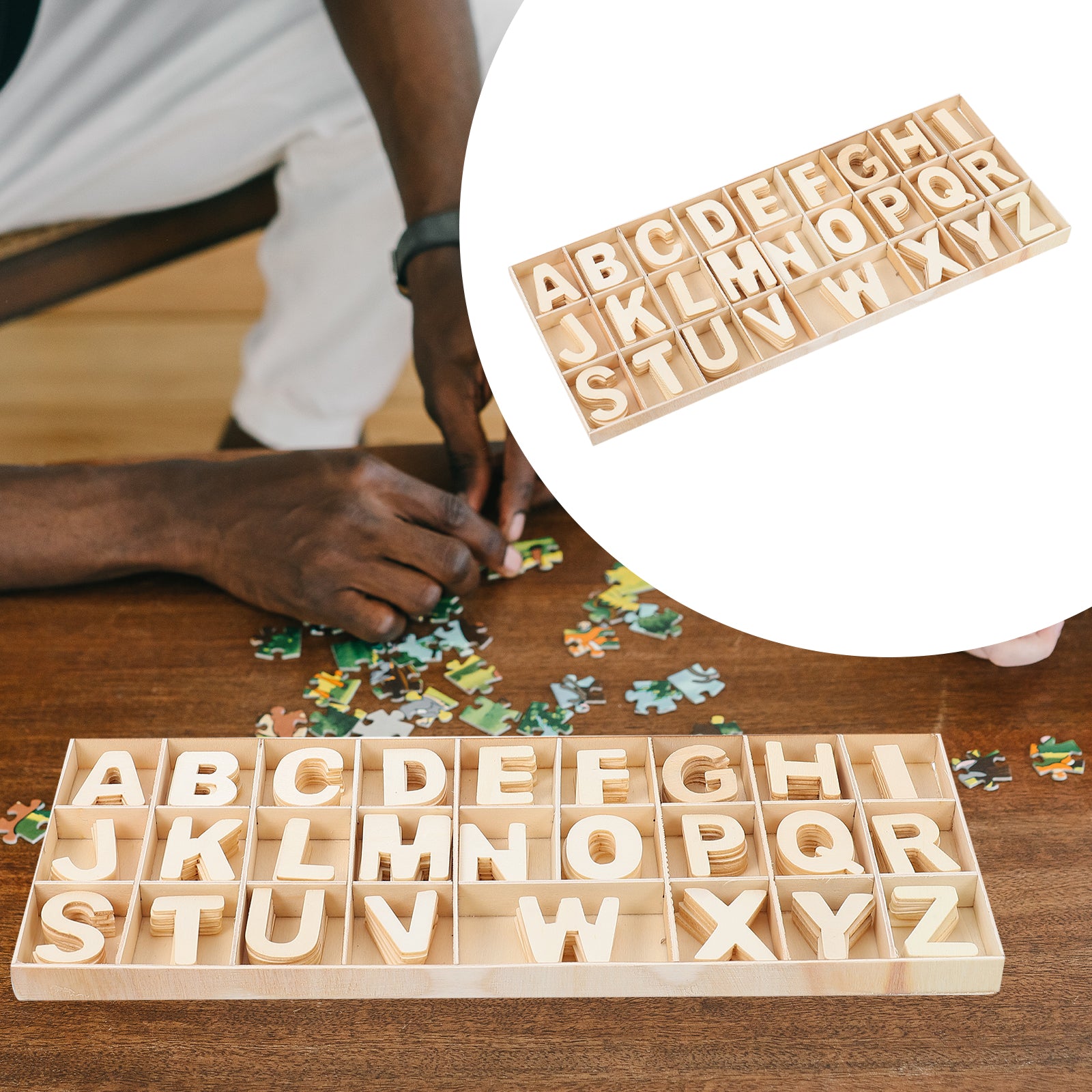 Etereauty Alphabet Letter Wooden Letters Wood Learning Cutout Craft Toys Education Crafts Recognition Writing Educational Chips