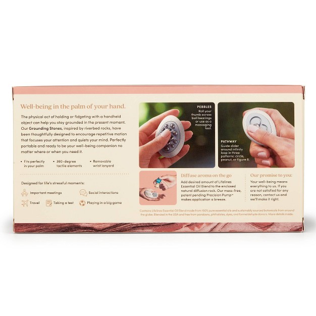 2pk Grounding Stones Meditative Fidget Collection Plus Essential Oil Blend Lifelines