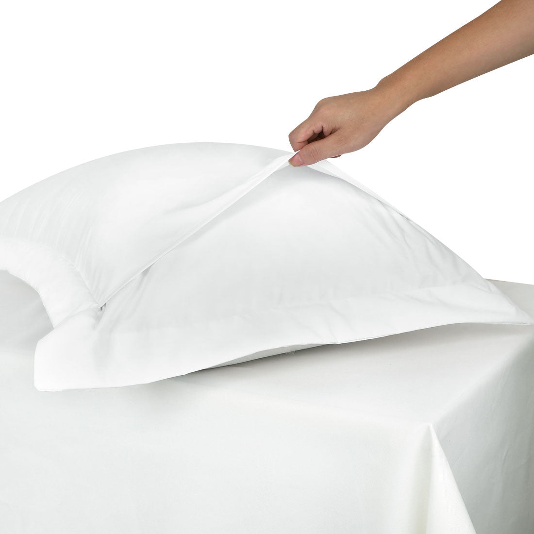 PiccoCasa 2 Packs Pillow Shams 1800 Microfiber Pillowcases， White Standard(20