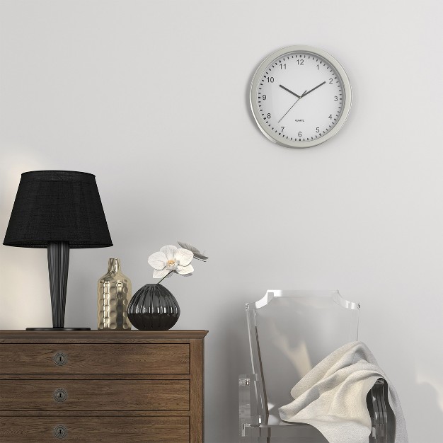 Hastings Home Analog Wall Clock With Hidden Compartments 10 quot Silver