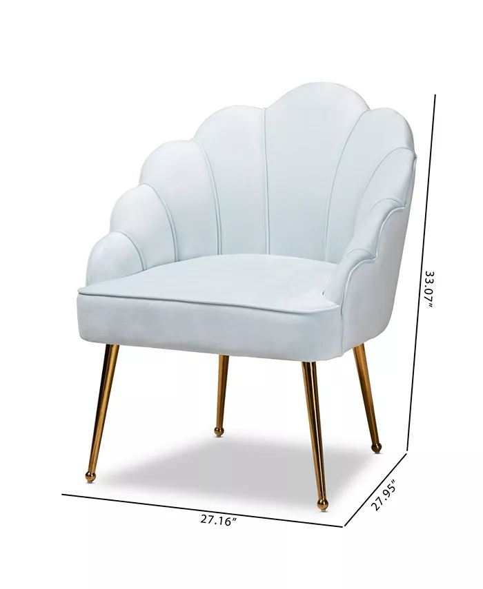 Furniture Furniture Cinzia Glam and Luxe Upholstered Seashell Shaped Accent Chair